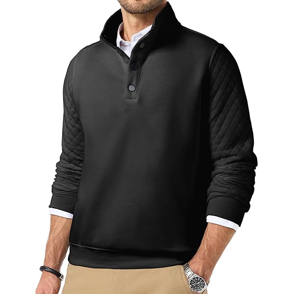 32 Degrees Men's Quarter Snap Pullover (XXL, Black) at Amazon